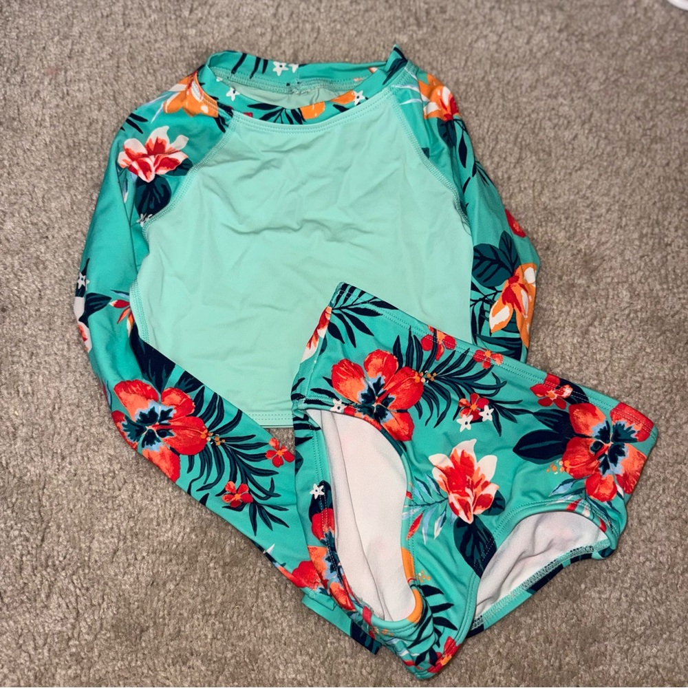 Floral Rash Guard Set